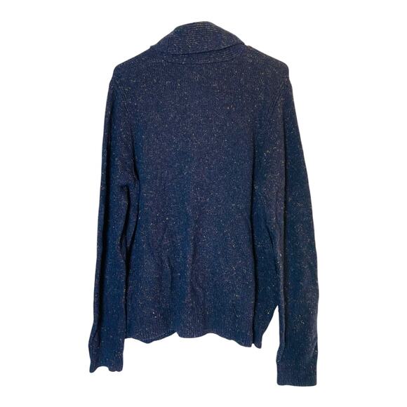 The Lucky Brand Womens Wool Blend Shawl Collar Knit Blue Cardigan Sweater Large - Picture 2 of 11